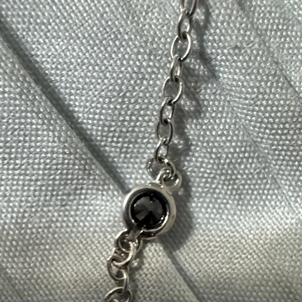 Frieda Rothman SS Necklace with Crystal Accents about 18 to 20 in with a dusty - Picture 4 of 4